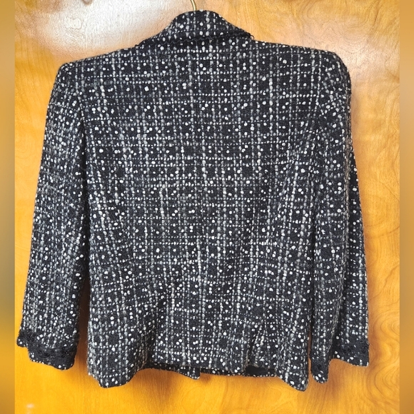 Express Design Studio Tweed Wool Blend 3/4 Sleeve Jacket Blazer 4 - Picture 3 of 9